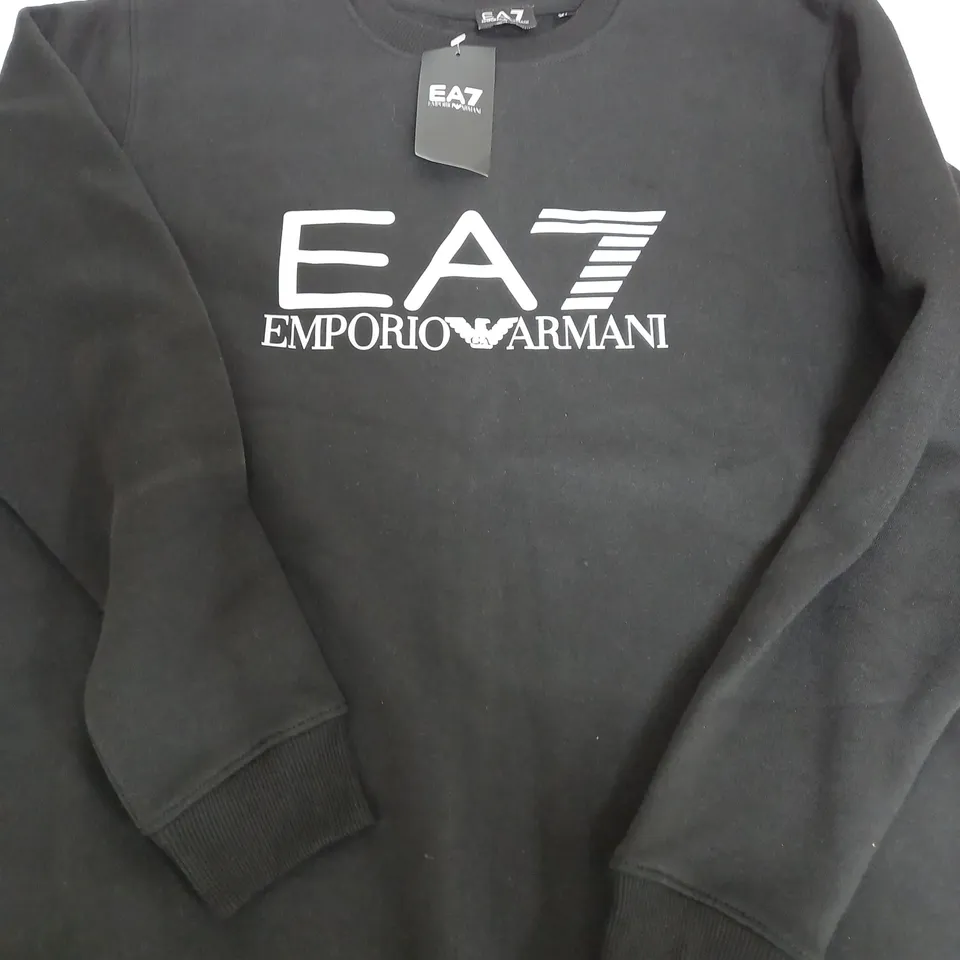 EA7 EMPORIO ARMANI BLACK LOGO JUMPER - XL