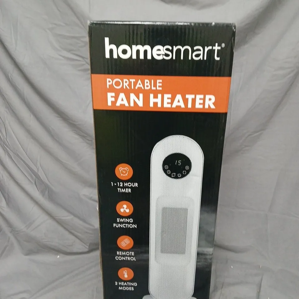 BOXED HOMESMART PORTABLE FAN HEATER IN WHITE