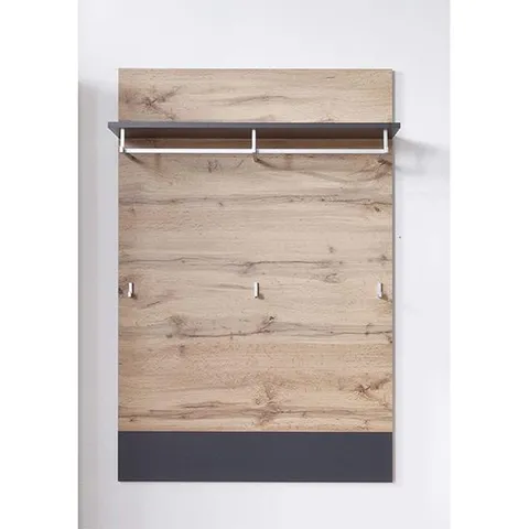 BRAND NEW BOXED COYCO WOODEN COAT RACK IN WOTAN OAK AND GREY (1 BOX)