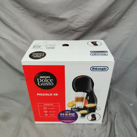 BOXED NESCAFE DOLCE GUSTO PICCOLO XS MANUAL COFFEE MACHINE BLACK BY DELONGHI
