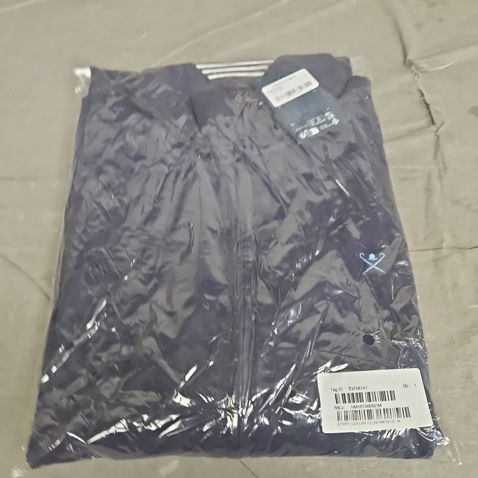 CREW CLOTHING COMPANY STRIPE COLLAR JACKET - SIZE M