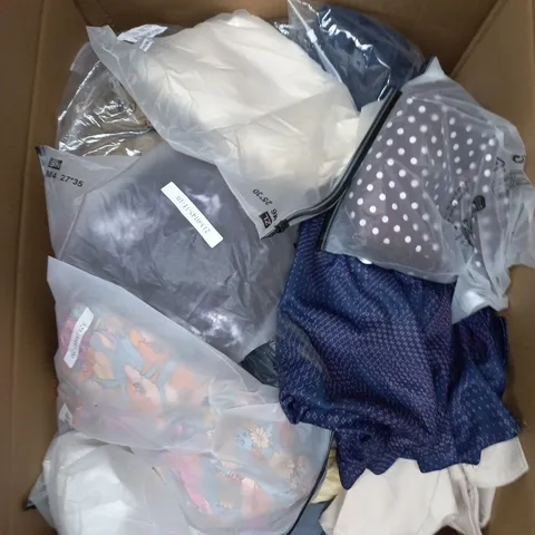APPROXIMATELY 25 ASSORTED CLOTHING PRODUCTS IN VARIOUS STYLES & SIZES