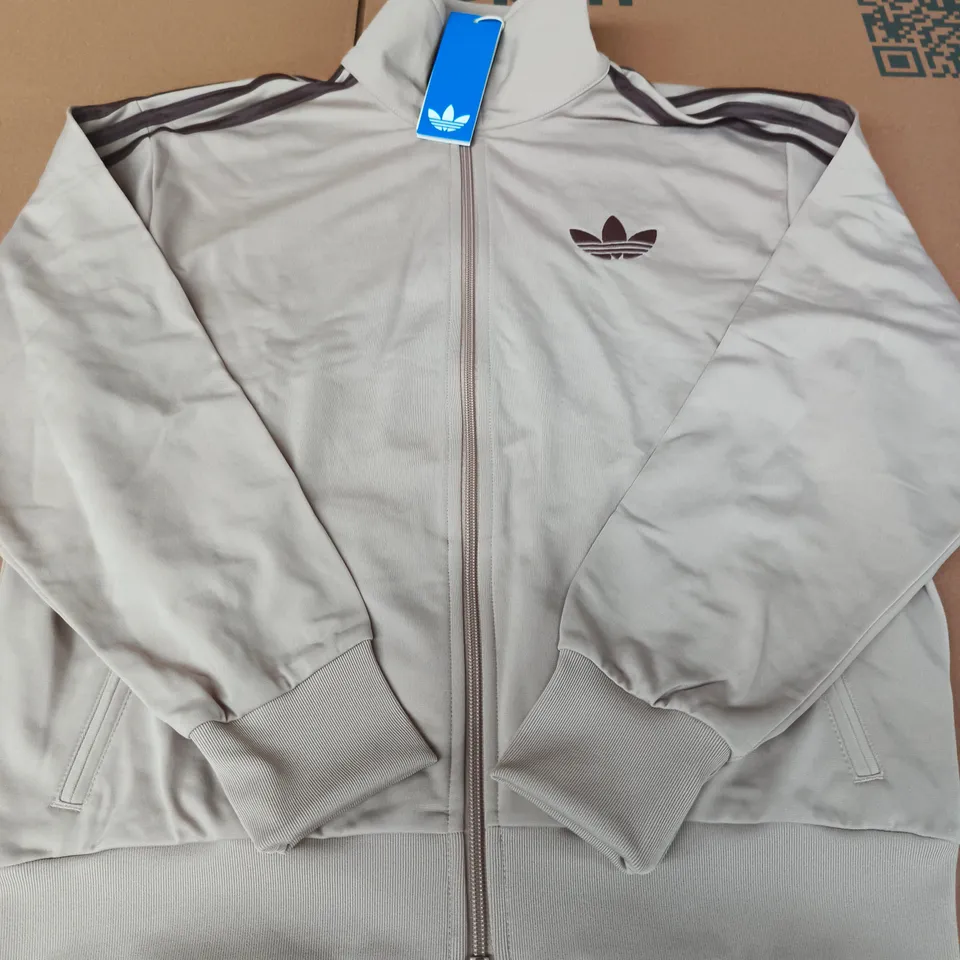 ADIDAS ORIGINALS GREY ZIP-FRONT TRACK JACKET - SIZE S
