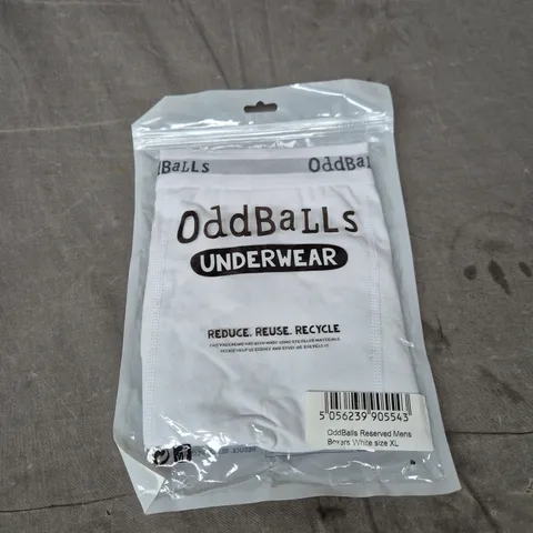 ODDBALLS RESERVED MEN'S BOXERS – WHITE, XL