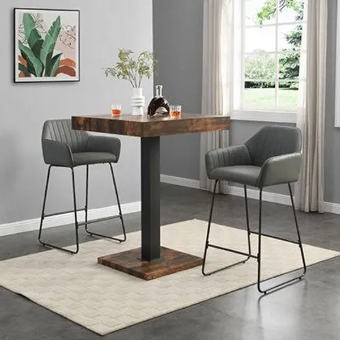 BOXED TOPAZ BAR TABLE IN SMOKED OAK WITH ANTHRACITE LEGS (2 BOXES)