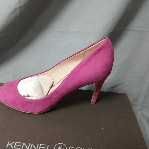 KENNEL & SCHMENGER PINK SUEDE PEEP-TOE HIGH HEEL, UK 4.5