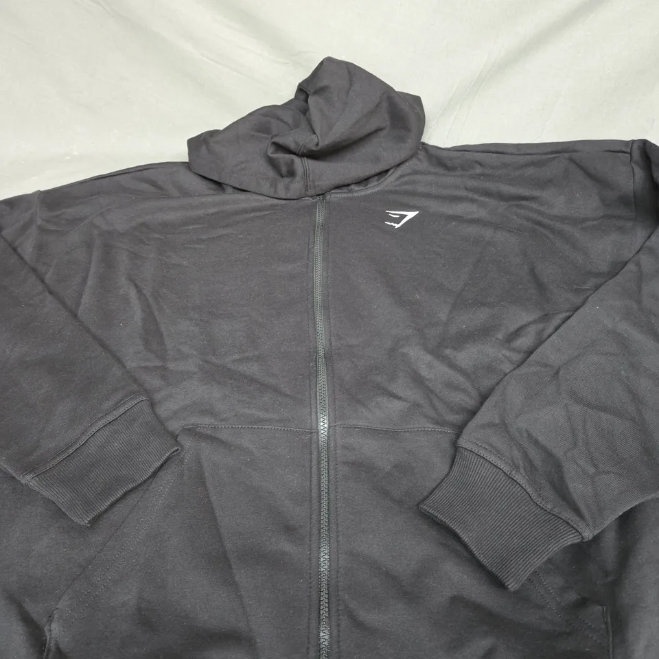 GYMSHARK CREST OVERSIZED ZIP UP HOODIE SIZE M