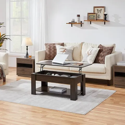 BOXED LIFT UP COFFEE TABLE IN ESPRESSO (1 BOX)