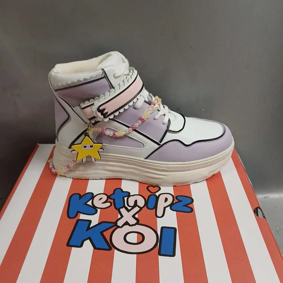 BOXED KOI X KETNIPZ HI TOP TRAINERS SIZE 39