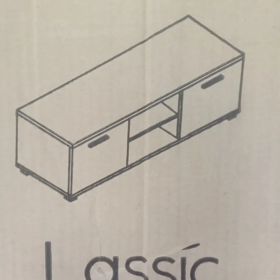 BOXED COSMO 2 DOOR TV UNIT 120CM - BLACK