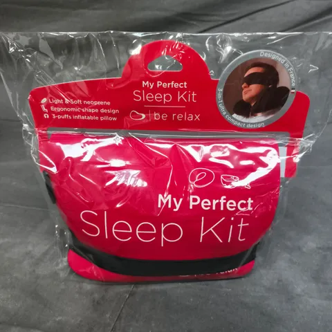 BE RELAX MY PERFECT SLEEP KIT – PINK INFLATABLE TRAVEL NECK PILLOW (SEALED)