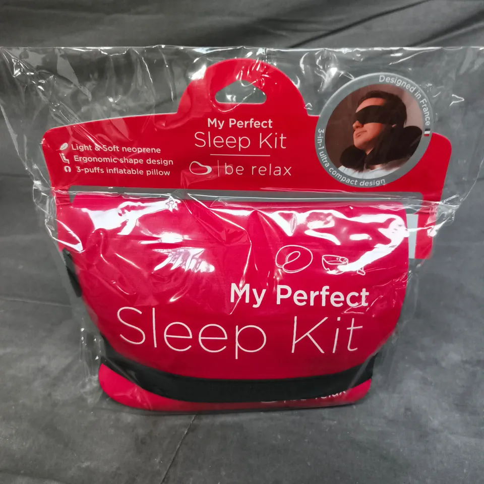 BE RELAX MY PERFECT SLEEP KIT – PINK INFLATABLE TRAVEL NECK PILLOW (SEALED)