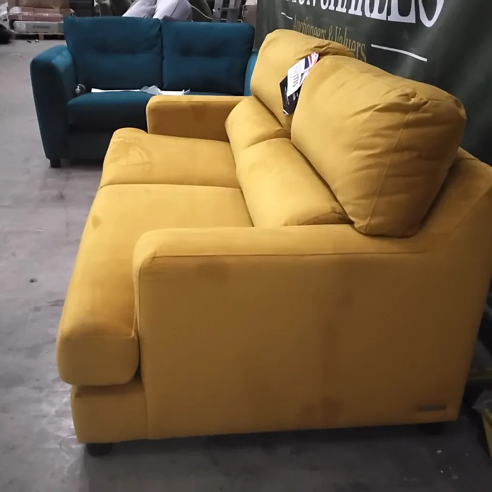 QUALITY BRITISH DESIGNER LOUNGE Co. ROMILLY GOLDEN SPICE FABRIC THREE SEATER SOFA