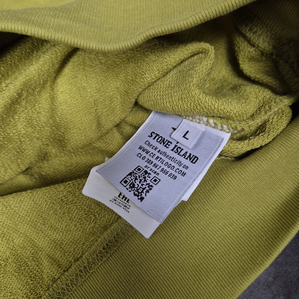 STONE ISLAND LIME GREEN SWEATSHIRT – CREWNECK, SIZE L
