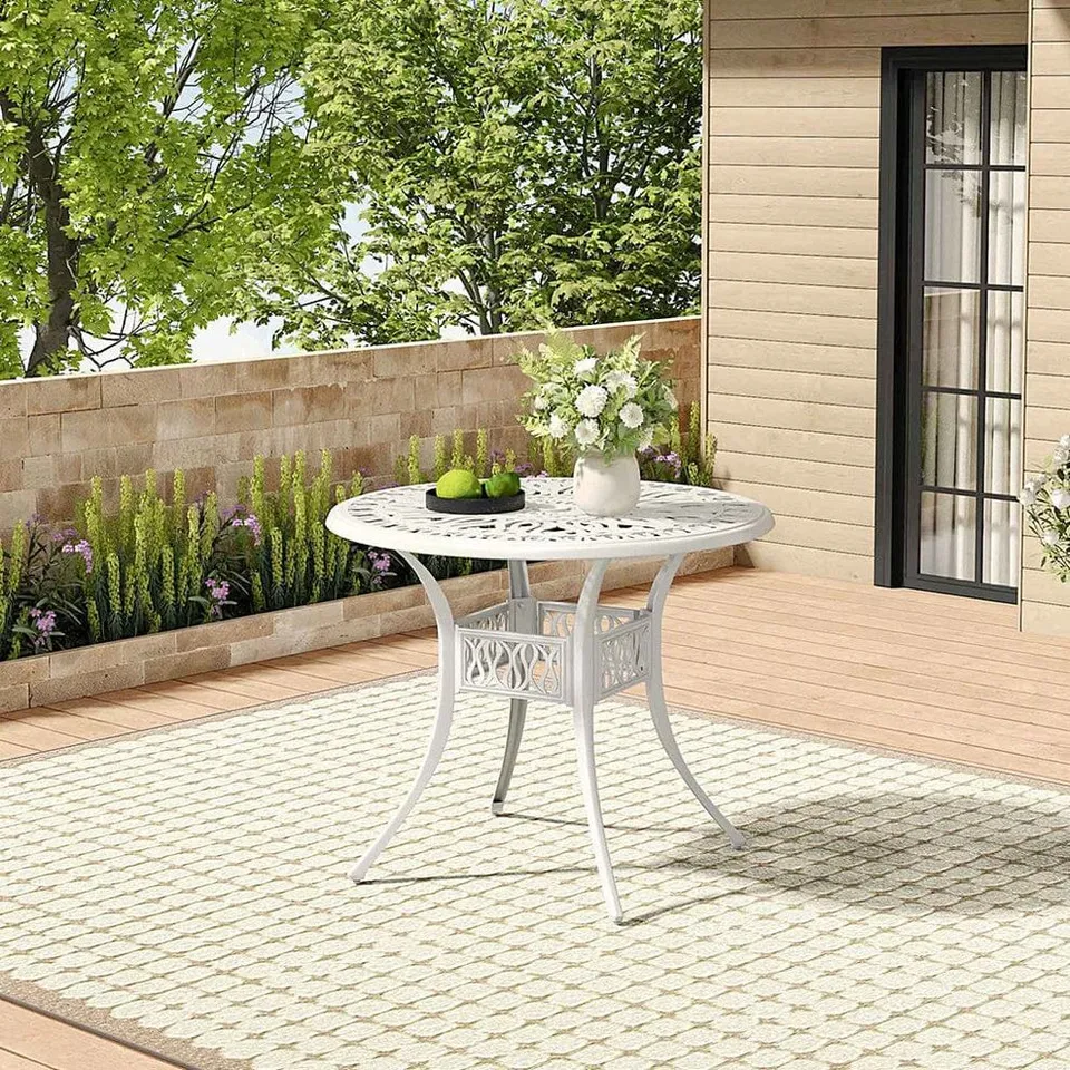 BOXED HOME AND LIVING GARDEN BISTRO TABLE ROUND HOLLOW TABLE WITH PARASOL HOLE - AI1045 (1 BOX)