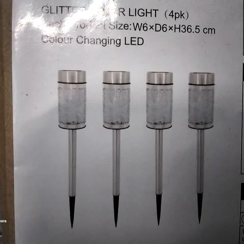 BOXED GLITTER SOLAR LIGHT 4 PACK