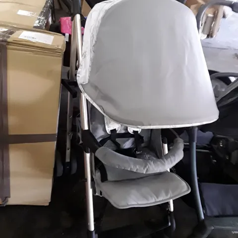 GREY/WHITE PRAM WITH HOOD