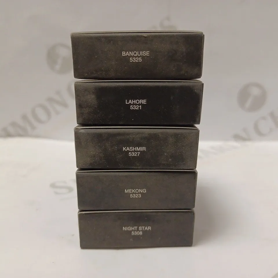 LOT OF 5 ASSORTED NARS SINGLE EYESHADOWS TO INCLUDE LAHORE, MEKONG, NIGHT STAR, ETC