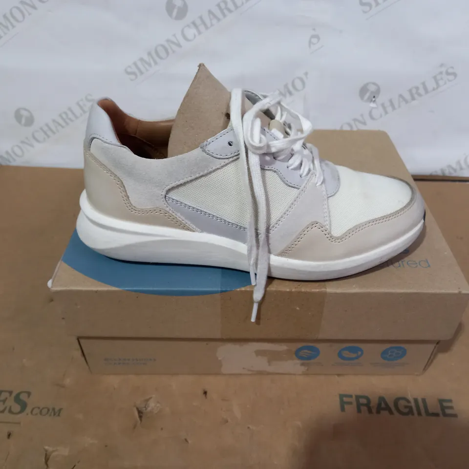 BOXED PAIR OF CLARKS - SIZE 3D