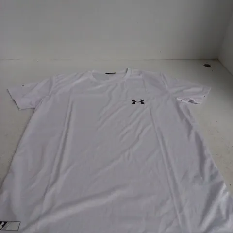UNDER ARMOUR WHITE T‑SHIRT, CHEST LOGO, UK XL