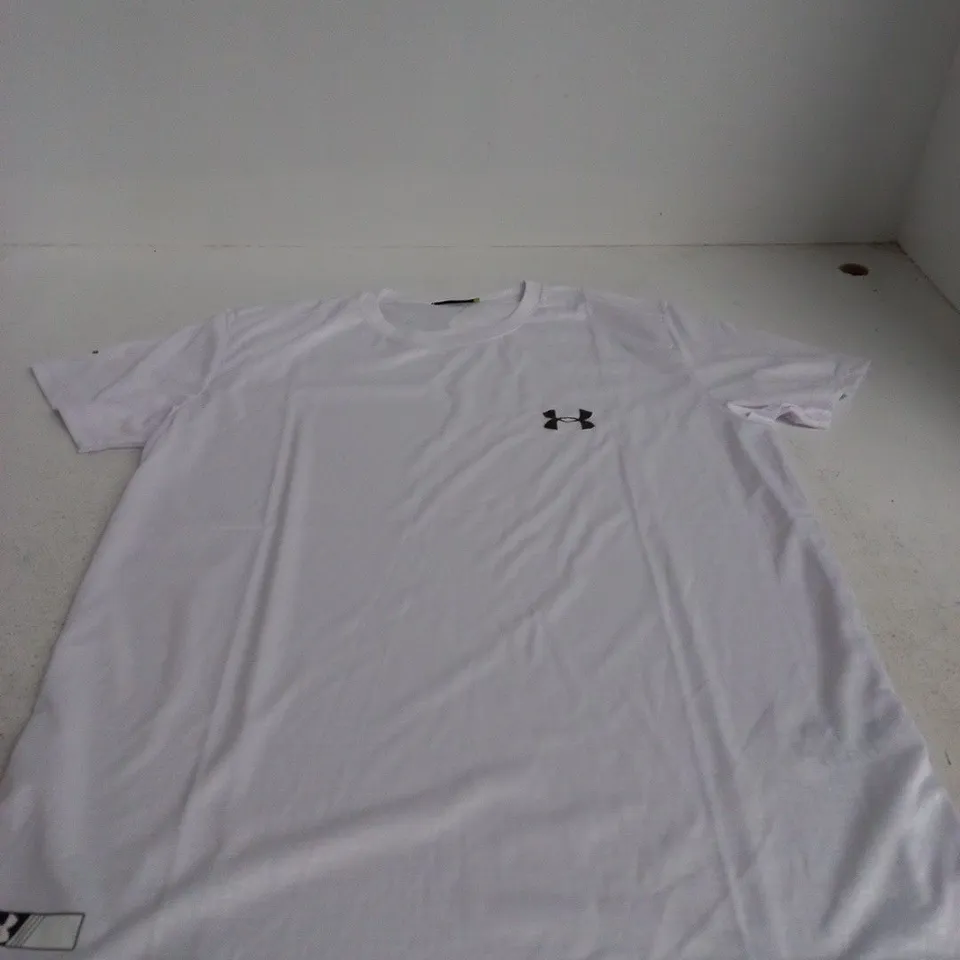 UNDER ARMOUR WHITE T‑SHIRT, CHEST LOGO, UK XL