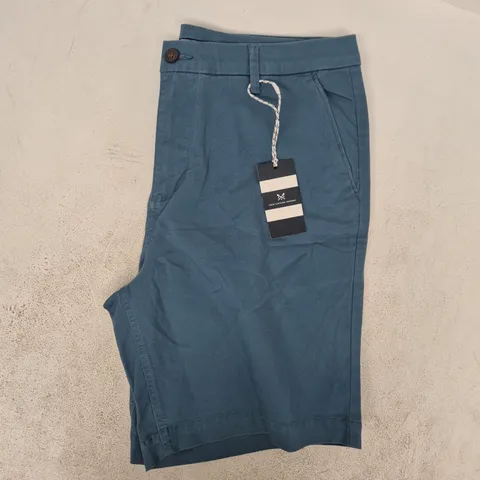 CREW CLOTHING COMPANY BERMUDA CHINO STRETCH SHORTS IN BLUE SIZE 36