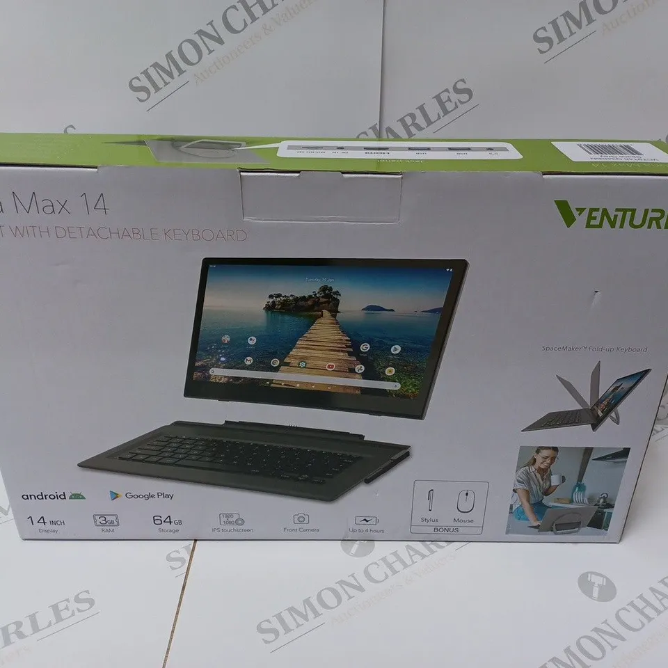 BRAND NEW BOXED VENTURER LUNA MAX 14 TABLET WITH DETACHABLE KEYBOARD - 64GB