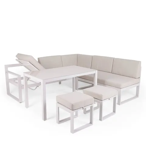 MY GARDEN STORIES 8 SEATER CHAIR & TABLE DINING SET WITH LOUNGING FUNCTION IN GRAPHITE - COLLECTION ONLY (MULTIPLE LOOSE PARTS)