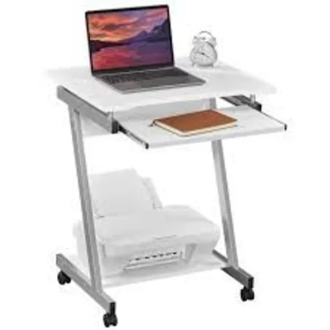 BOXED YAHEETECH Z-SHAPED COMPUTER DESK - WHITE (1 BOX)