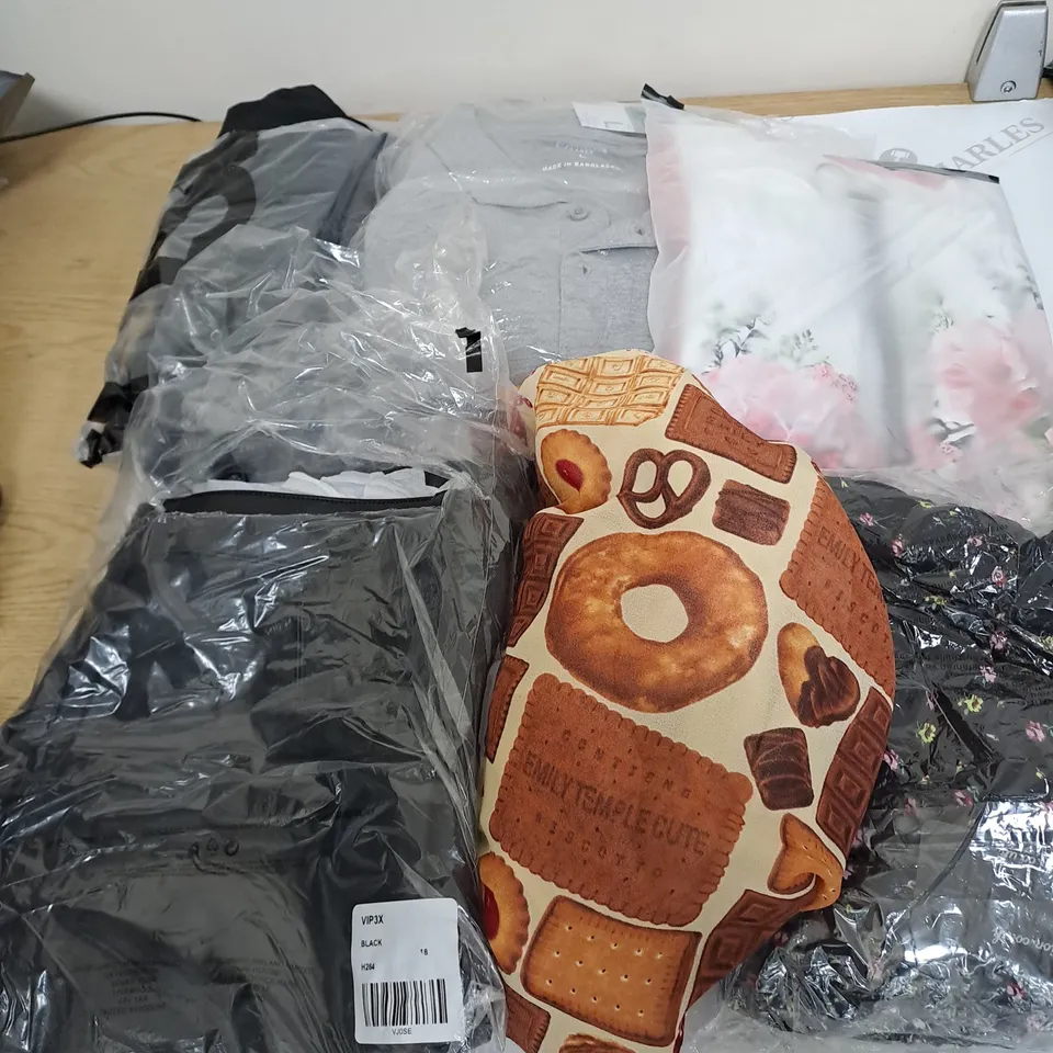 BOX OF ASSORTED CLOTHING ITEMS TOO INCLUDE JUMPERS, SHIRTS AND TROUSERS IN VARIOUS SIZES AND COLOURS   