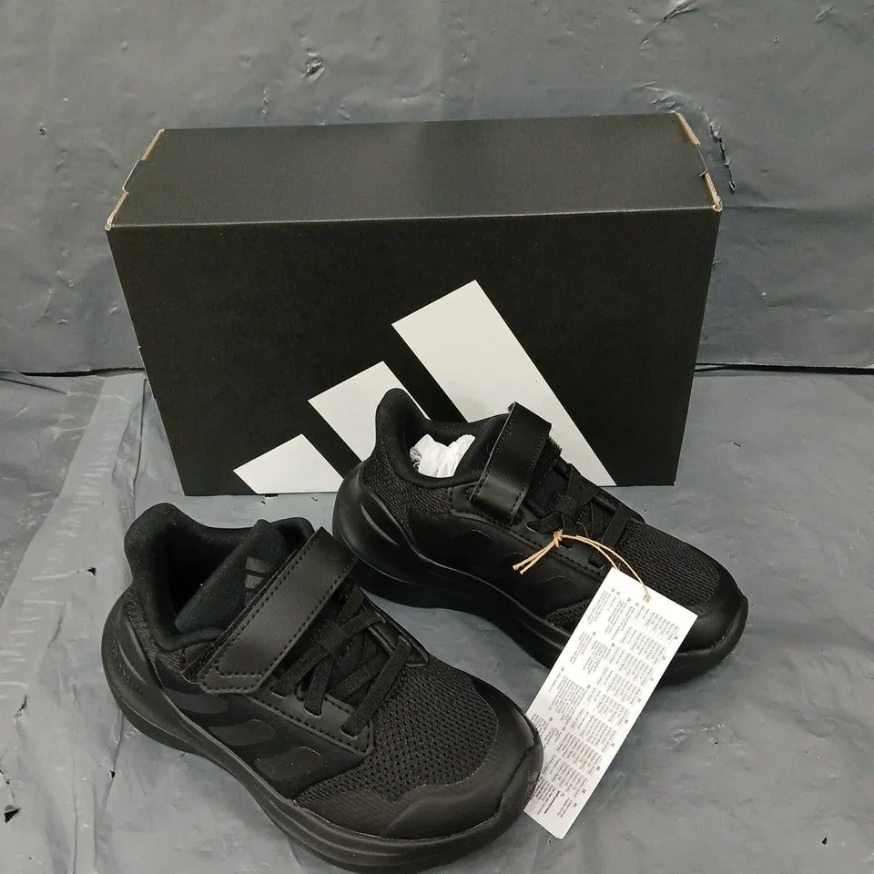 BOXED PAIR OF ADIDAS TENSAUR RUN 3.0 BLACK UK 10K