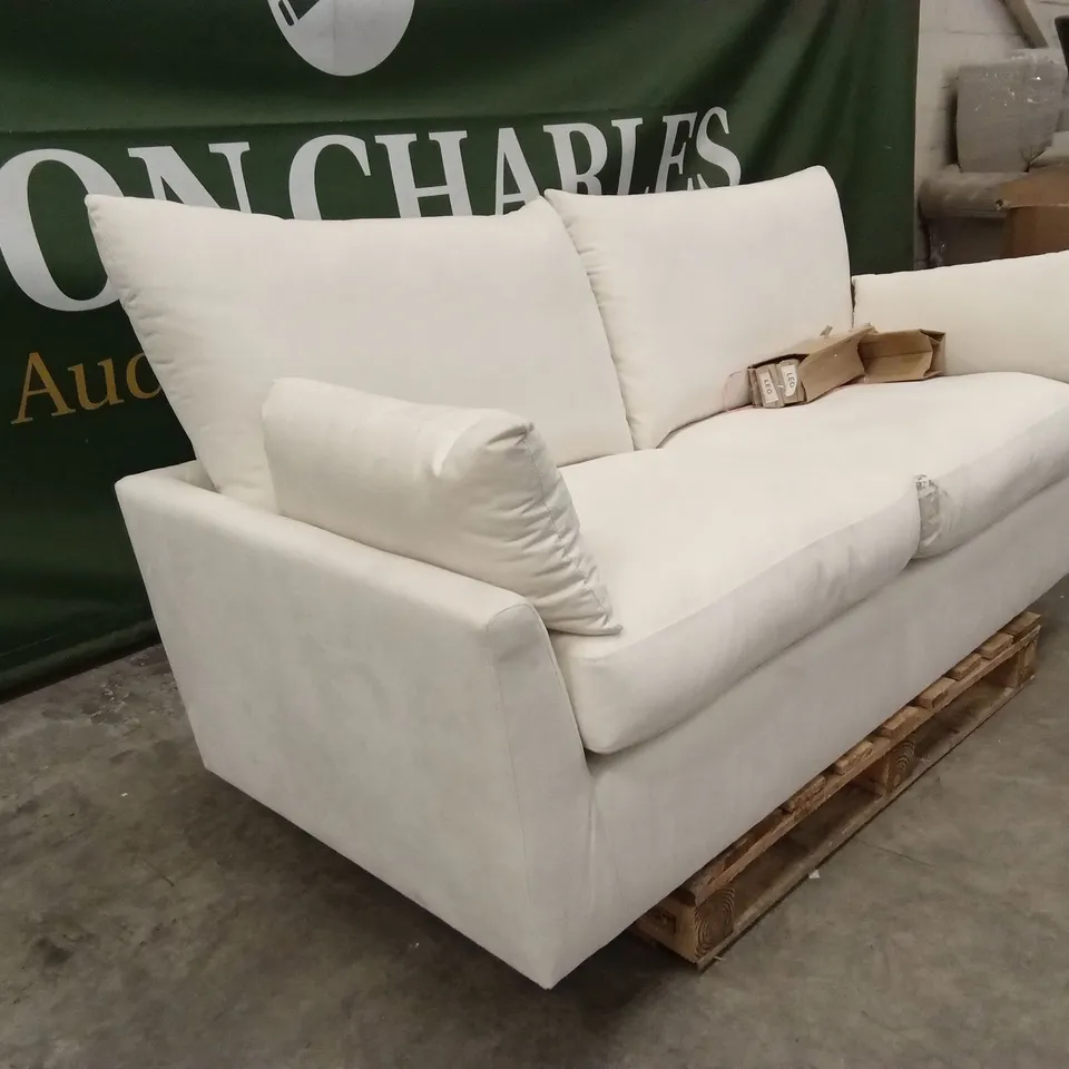 LANGDON 3 SEATER SOFA, CREAM HOUSE PLUSH FABRIC