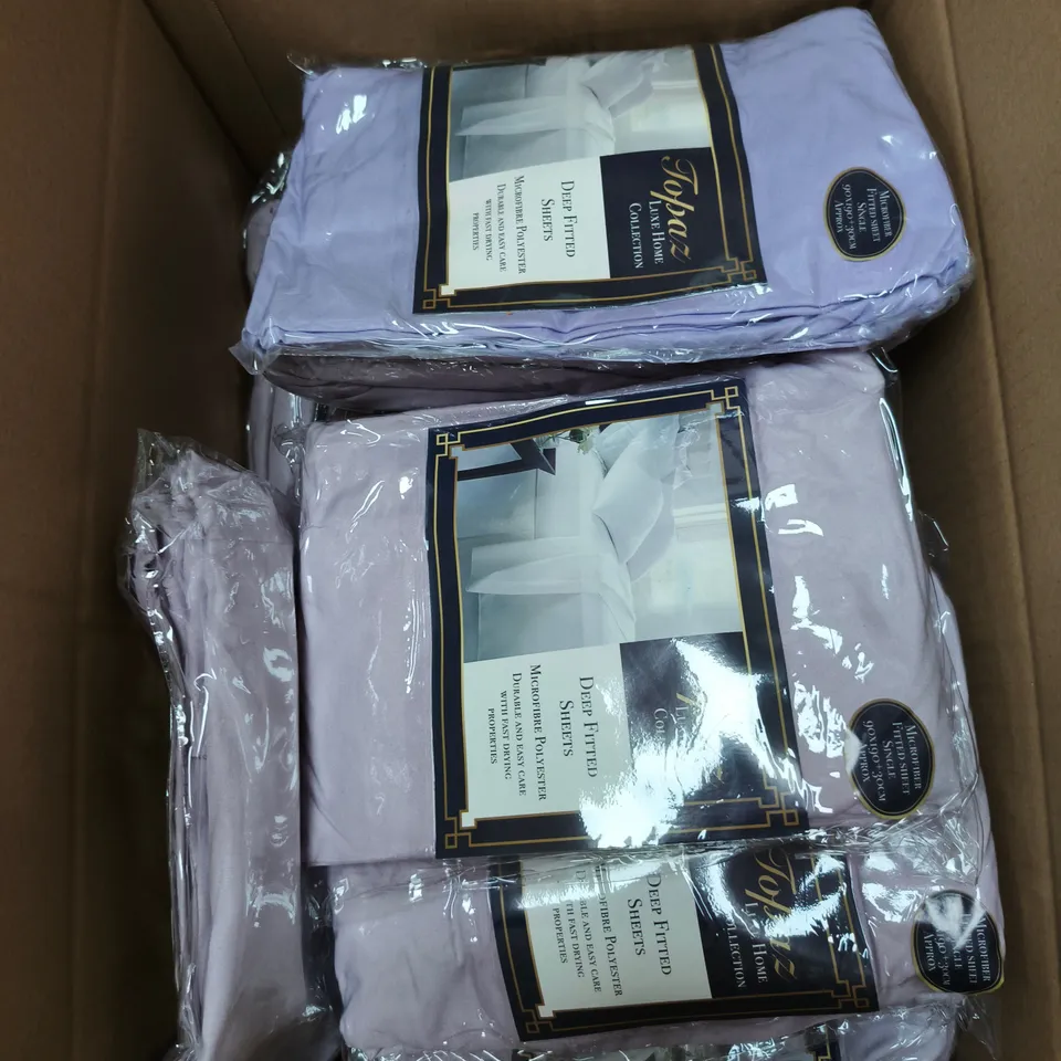 APPROXIMATELY 20 TOPAZ LUXE HOME COLLECTION DEEP FITTED SHEETS - SINGLE