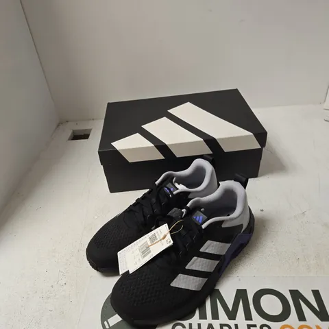 ADIDAS DROPSET TRAINER M TRAINERS β MEN'S, BLACK/WHITE WITH PURPLE ACCENTS UK9
