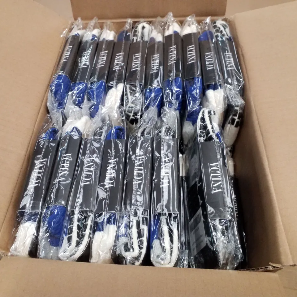 BOX CONTAINING APPROXIMATELY 37 PAIRS OF BRAND NEW SPORTS SOCKS - BLUE