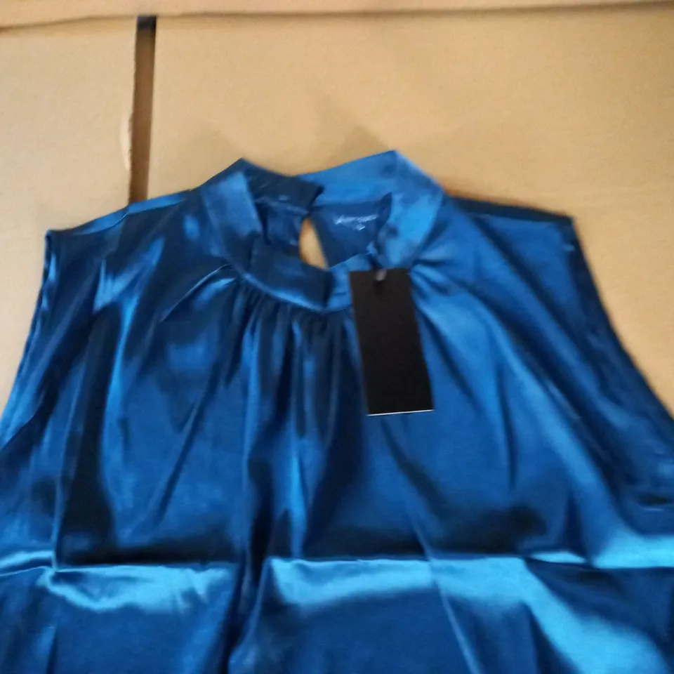 BRAND NEW KINTSUGI WOMENS TEAL SLEEVELESS TOP WITH MAGNETIC FASTENING - 18
