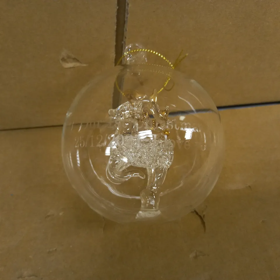 DESIGNER DECORATIVE FESTIVE PERSONALISED GLASS ORNAMENT