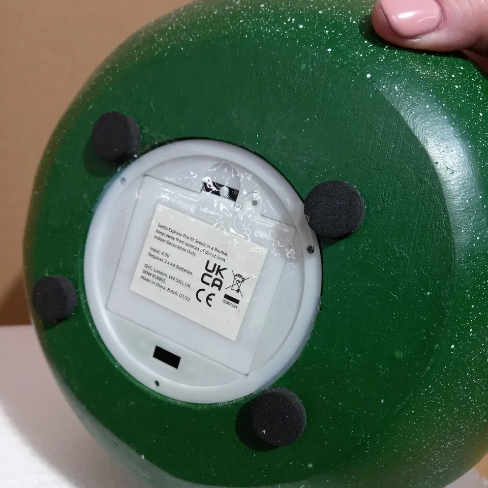 SANTAS EXPRESS PRE-LIT SPHERE WITH CHRISTMAS CHARACTER SCENE