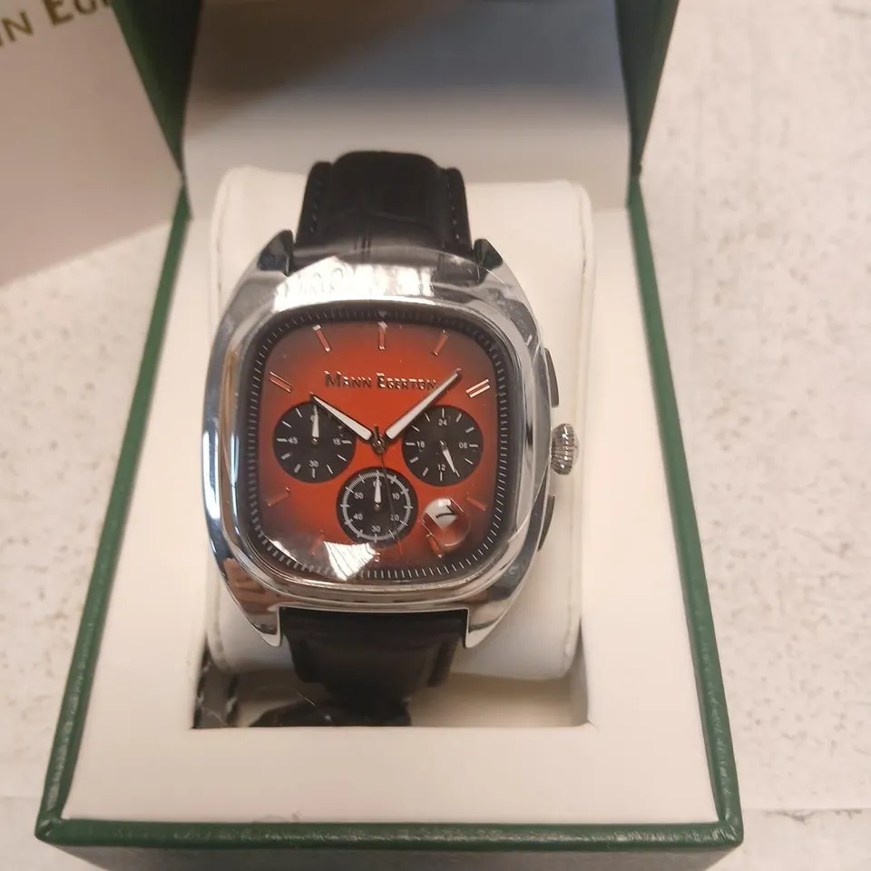 MANN EGERTON GLIDER STEEL RED WATCH – BOXED