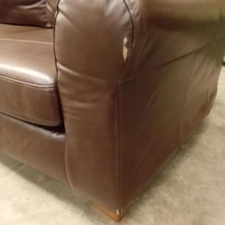 BAILEY 3 SEATER LEATHER SOFA - CHOCOLATE RRP £799