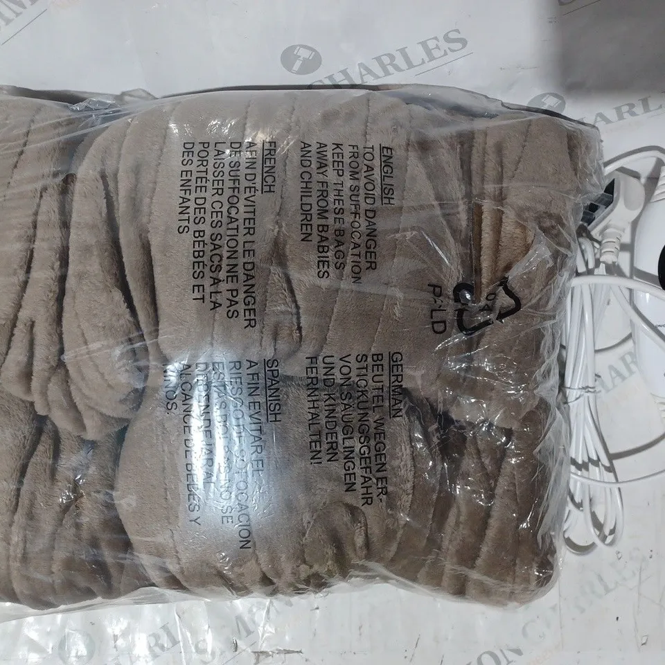BOXED COZEE HOME HEATED BLANKET IN TAUPE