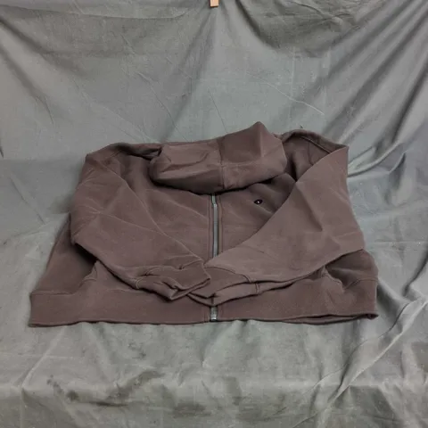 HOLLISTER BOXY FIT ZIP HOODIE – BROWN, SIZE L, MADE IN VIETNAM