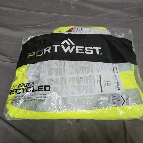BAGGED PORTWEST T400 PW3 HI-VIS WINTER JACKET IN YELLOW/NAVY - SMALL