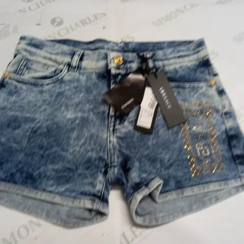 VERSACE EMBELLISHED DENIM SHORTS - 12 YEARS