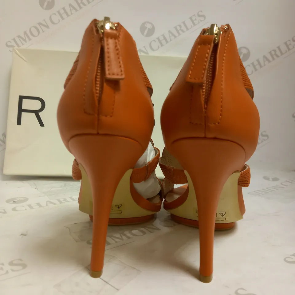 REISS LOTTIE STRAP DETAIL HEELED SANDALS CORAL UK 5