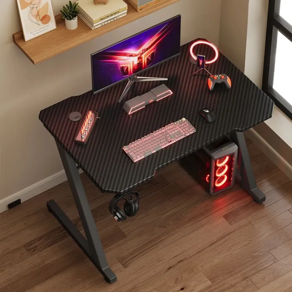 BOXED ERGONOMIC BLACK GAMING DESK 120 X 60cm PC COMPUTER DESK (1 BOX)