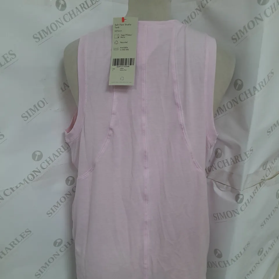 SWEATY BETTY SOFT FLOW STUDIO TANK IN NERINE PINK SIZE S