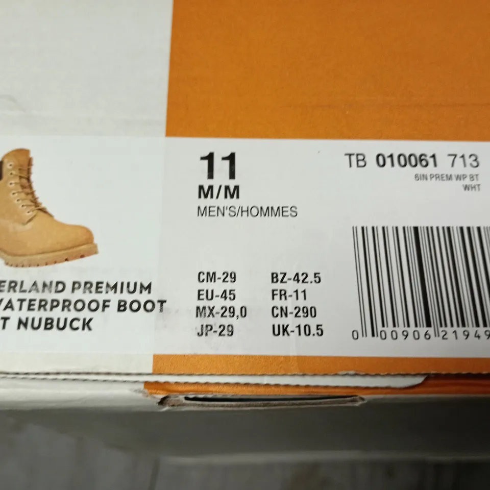 BOXED TIMBERLAND PREMIUM 6-INCH WATERPROOF BOOT – WHEAT NUBUCK, UK 10.5
