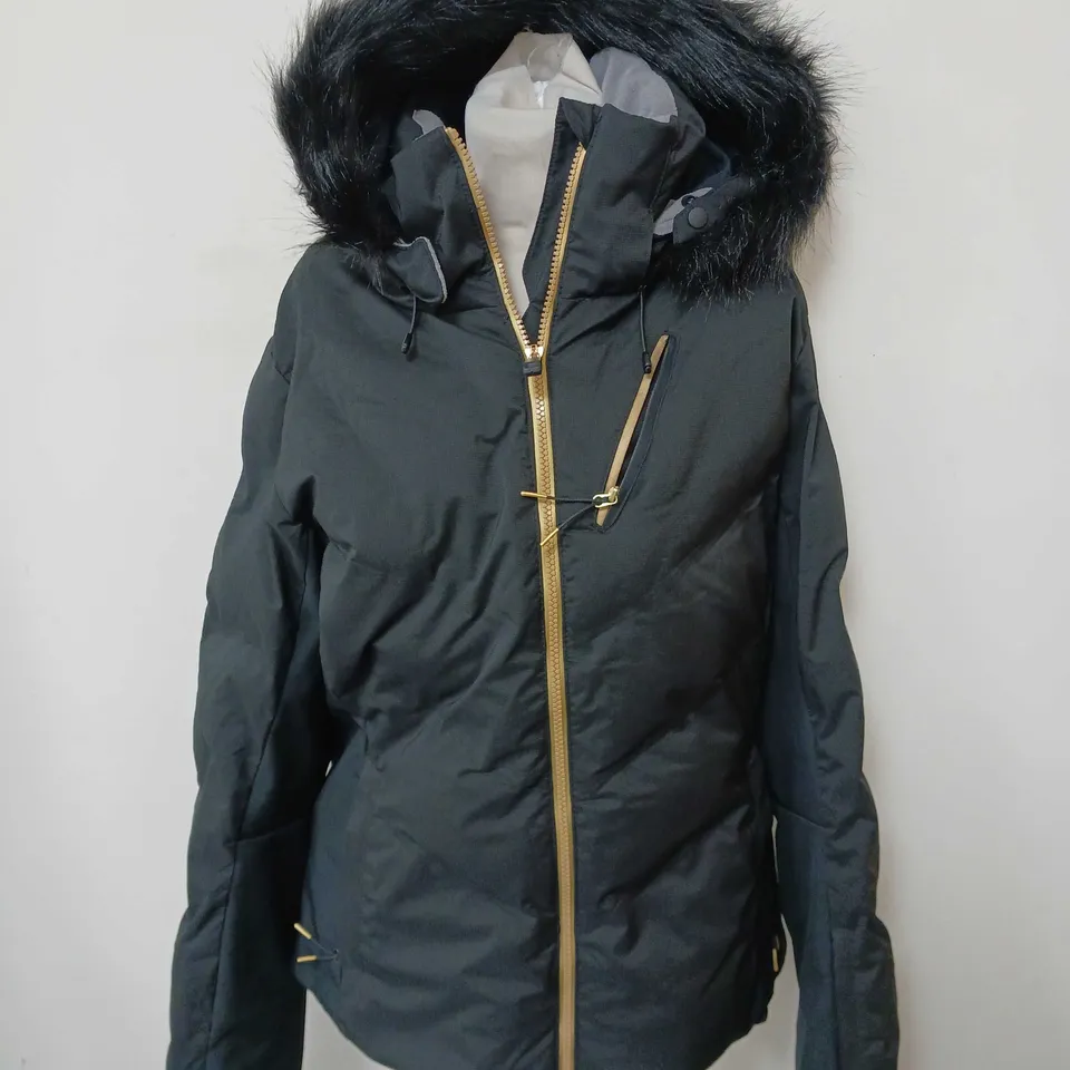 ROXY FUR HOODED DRYFLIGHT PADDED JACKET - LARGE
