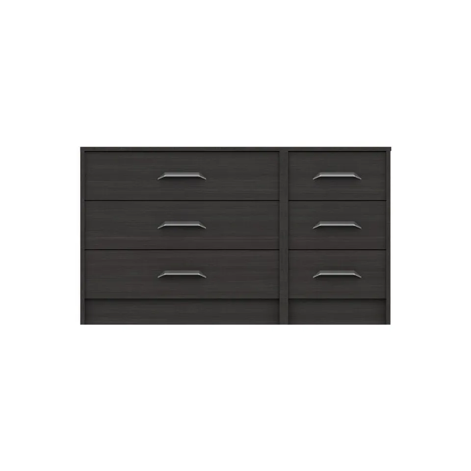 BOXED ZAKARIYAH 6 DRAWER ANTHRACITE OAK CHEST